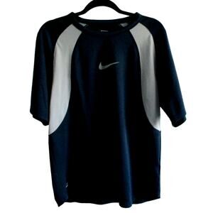 Nike Performance Men's Short Sleeve Blue & Gray Stretch Shirt Size Large